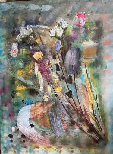 Beer & swans-  acrylic on canvas, — Nikki Kelly