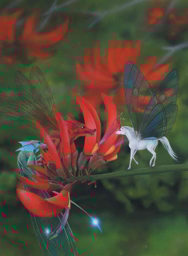 A fairy foal meets the bug dragons