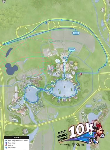 2018 runDisney Walt Disney World Marathon Weekend 10K Course Map