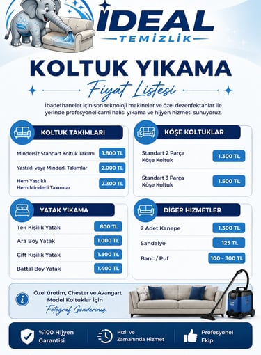 Koltuk Yıkama Fiyatları