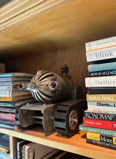 Talbotics tank sculpture at home in New York City.