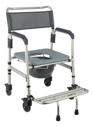 Cadeira de Banho Hidrolight Aluminio Dobrável Rodas Freio 135kg