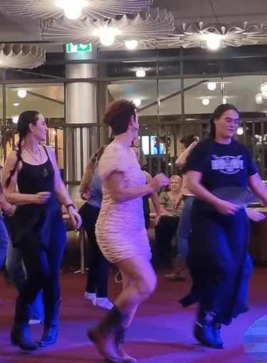 SweetAz Co. enjoyng a night out with friends at the Greenbank RSL for a night of line dancing.