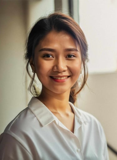 a woman in a white shirt and a white shirt