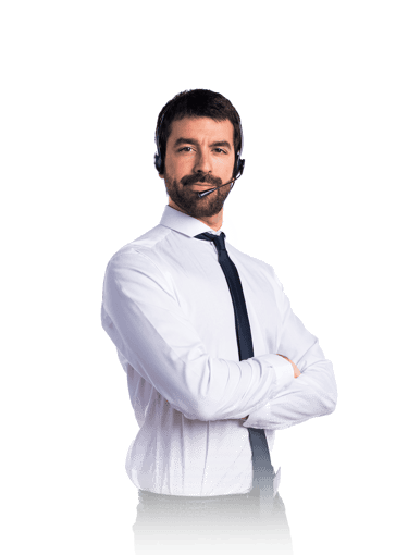 a man with a headset and a headset