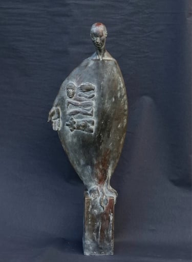 Tod, Bronzefigur einer Frau