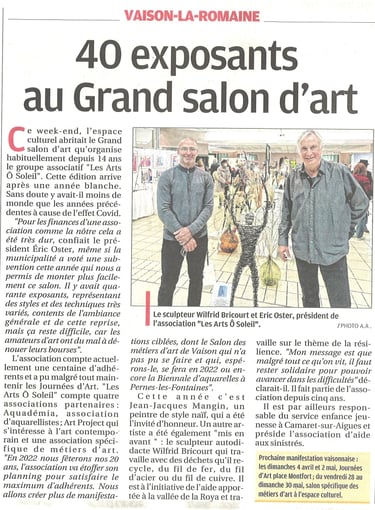 Salon art Vaison-la-Romaine - exposition Wilfrid Bricourt