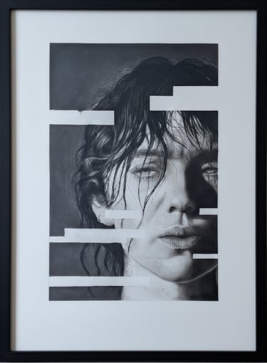 'Sunshine' pencil and charcoal drawing. 