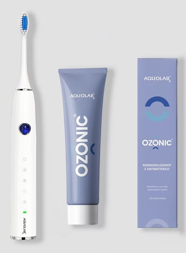Brosse à dent sonique et dentifrice ozonic aquolab hygiene-precision.com