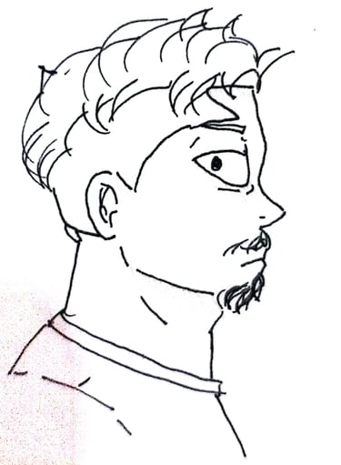 a drawing of a man with a beard and a mustache - Jonas Alves Tenório Vinagre