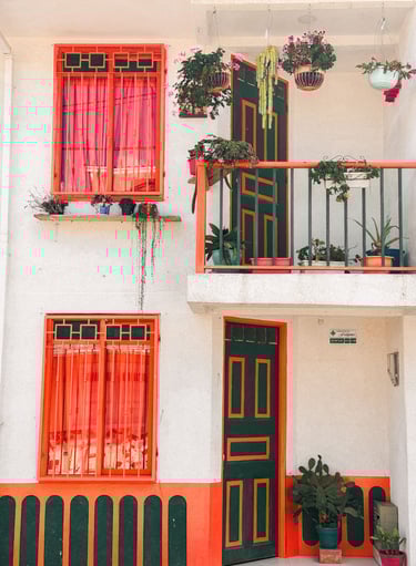 Colorful facade in UNESCO town Salento