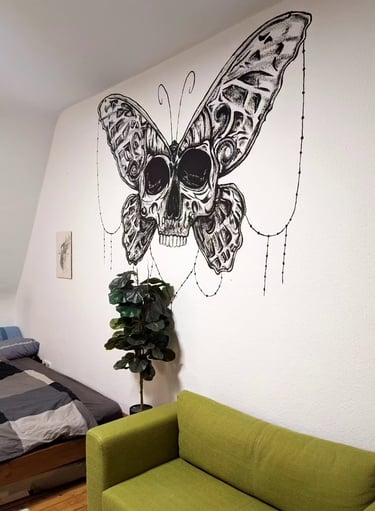 Ästhetisches Wandgamälde einer abstrakten Figur