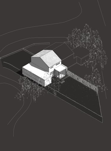 Small elegant glass garden room extends Leeds house into the trees and plants of the garden