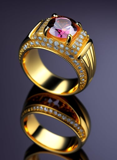 a ring with a pink tourmaline and diamonds