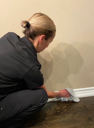 Lady cleaning