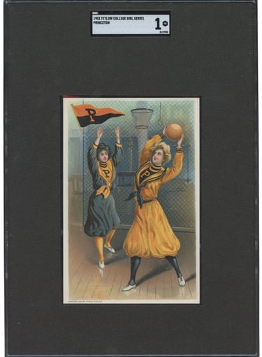 1903 Tetlow College Series Princeton Basketball Girls Rare Trade Card