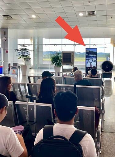 alt="Hotel and Resort video ads  inside Bicol International Airport departure area Philippines"