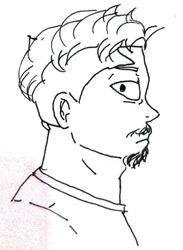 a drawing of a man with a beard and a mustache - Jonas Alves Tenório Vinagre