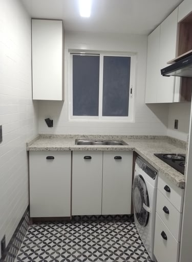 Cocina melamina blanco