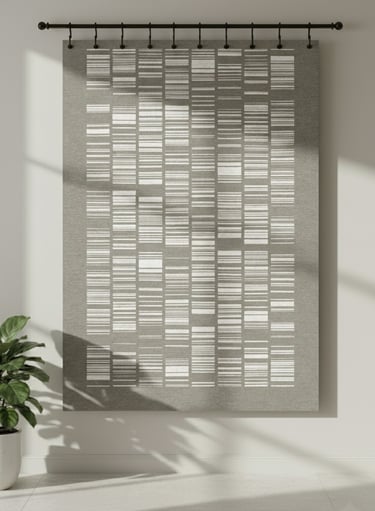 Custom bespoke handmade rugs crafted in Nepal- geometric wall-hanging- Himalaya Carpet Industries