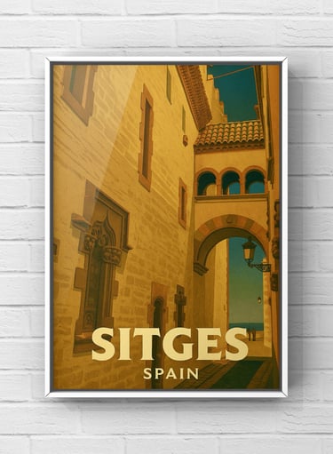 Vintage Poster of Palau de Maricel in Sitges, Spain