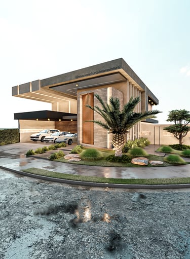 fachada residencial de esquina contemporânea