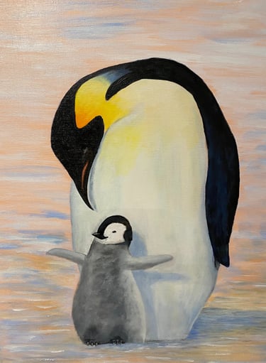 Emperor Penguin and its Chick