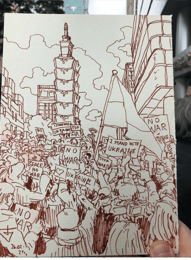 Taiwan Stands With Ukraine artist Evgeny Bondarenko