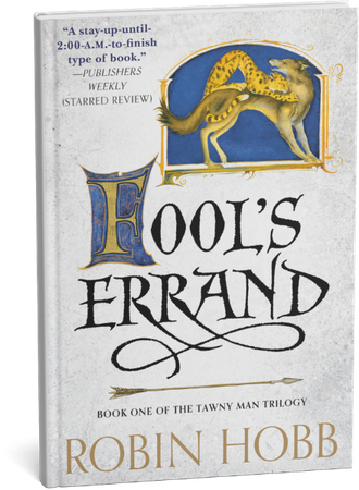 Fool's Errand book cover by Robin Hobb featuring a wolf and leopard illustration.