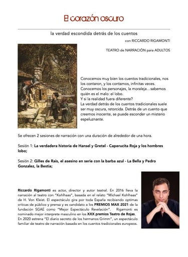 Narraciones para adultos de Riccardo Rigamonti