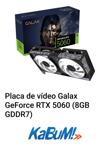 Placa de vídeo Galax RTX 5060 KaBuM