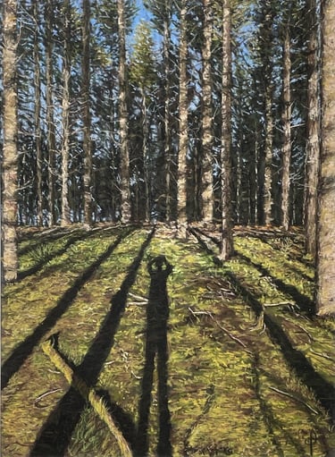Tableau au pastel - le sous-bois et ombres