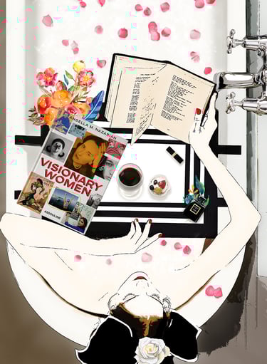 Benoît Daniel-Pham, oil painting, fashion illustration, Assouline, Visionary Women