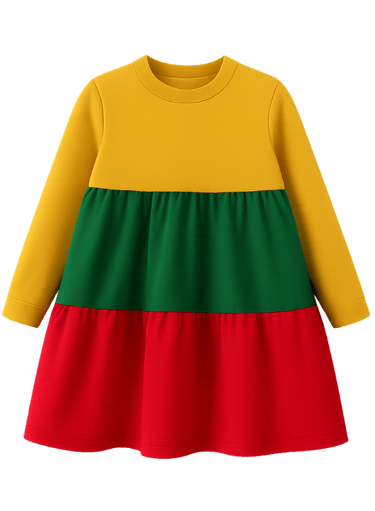 Vaikiška trispalvė suknelė