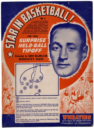 1939 Wheaties Star in Basketball Panel Dave MacMillan #4