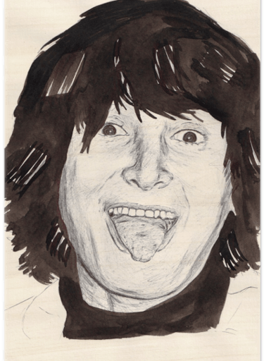 portrait de femme au stylo BIC imprimé bois fsc