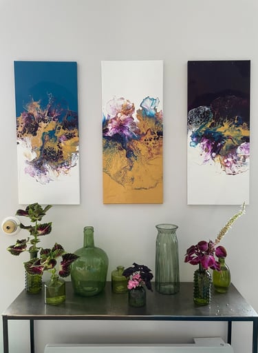 Flower explosion - Tableau art abstrait - art contemporain - acrylique sur toile