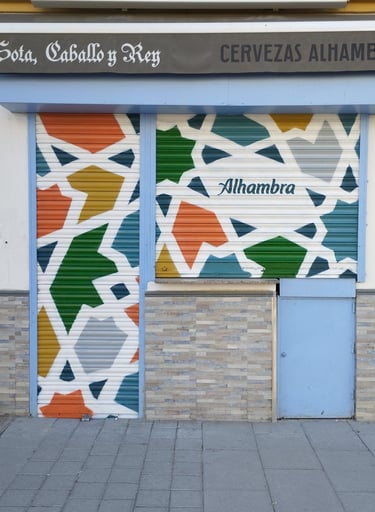 graffiti corporativo cervezas alhambra Sevilla