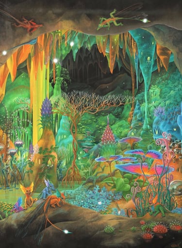 Fantastic cave plants in the bug dragon realm