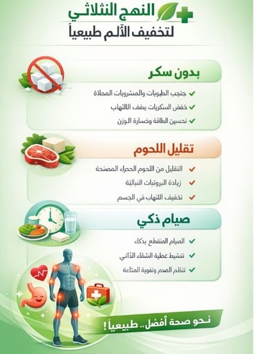 النهج الثلاثي لتخفيف الألم الإنفوغرافيك