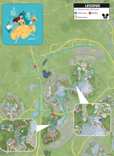2023 runDisney Princess Half Marathon Enchanted 10K Course Map