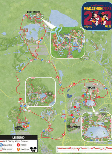 2024 runDisney Walt Disney World Marathon Weekend Marathon Course Map