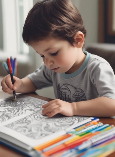 Teenager reading an adventure book with a curious expression in a cozy room