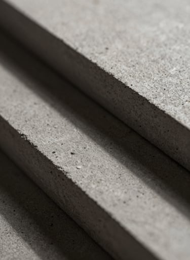 Close-up macro shot of architectural materials (concrete and brick) with a bold shadow cast across. Dramatic lighting, using a palette of #1A1A1A and #6B705C. Sharp focus, sophisticated yet raw.
