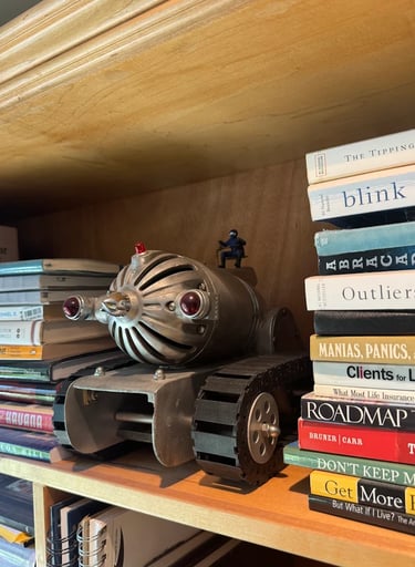 Talbotics tank sculpture at home in New York City.