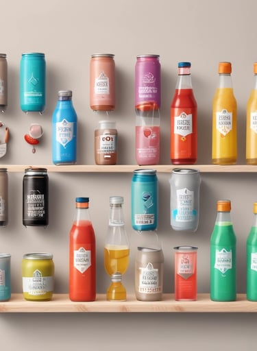 A cozy wooden shelf displaying a variety of handmade ceramic mugs.