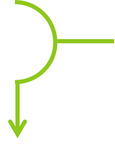 Ein grüner Bogen mit Pfeil