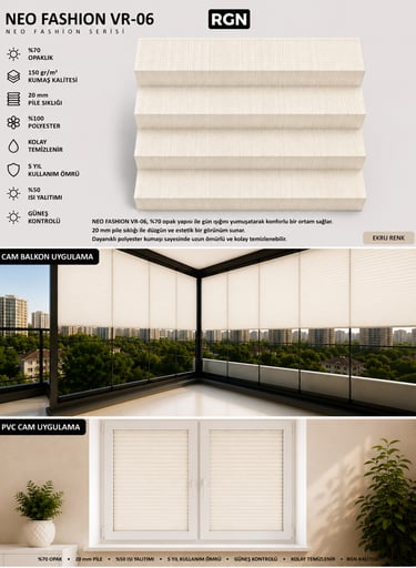 KREM DESENLİ PLİSE PERDE
