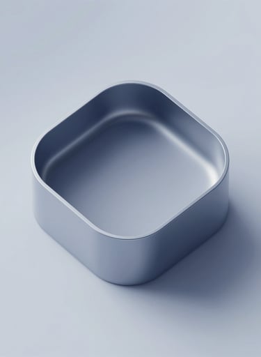 A close-up 3D render of a geometric UI component with smooth metallic textures in #2D3A4B and soft light reflections of #E6EFF5, minimalist and futuristic aesthetic.