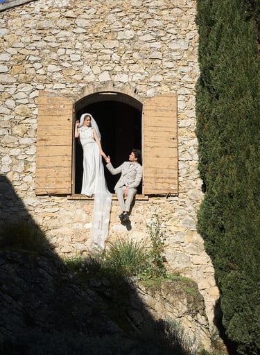 couple getting married in the south of france